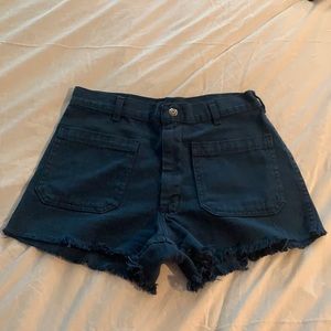 Navy Blue High-waisted Shorts